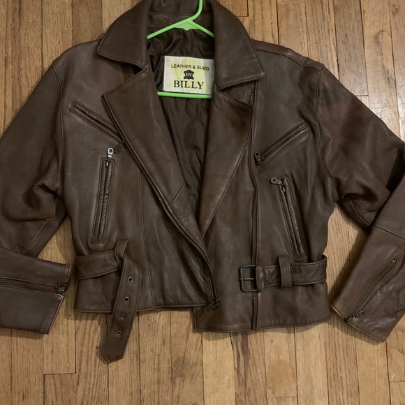 Brown Lamb Leather Jacket - Picture 2 of 10